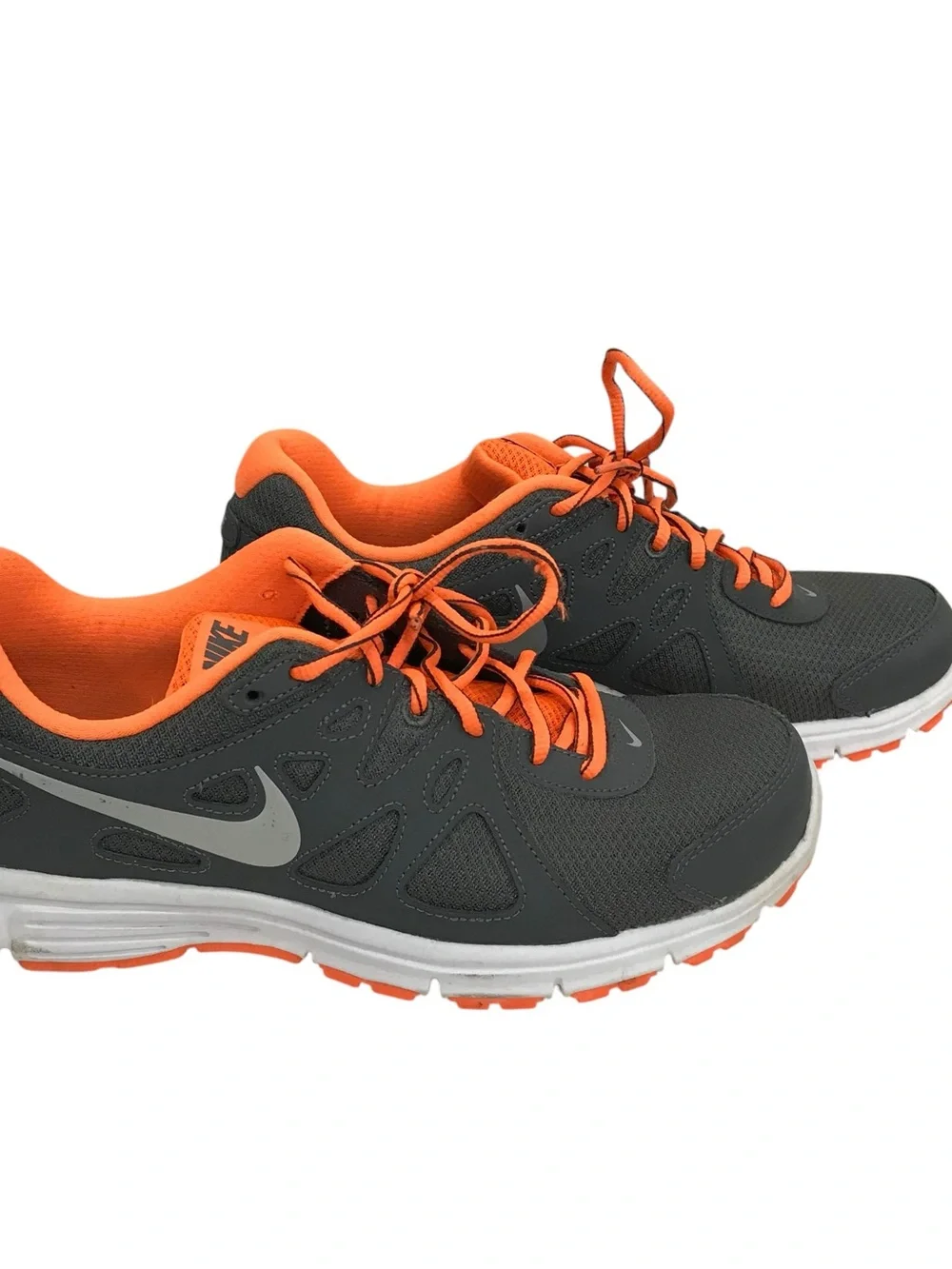 Nike Revolution 2 Men's Athletic Running Shoes in Dark Gray and Orange Size 9
